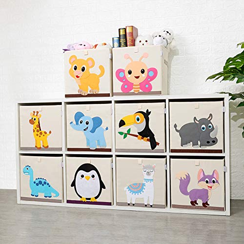 CLCROBD Foldable Animal Cube Storage Bins Fabric Toy Box/Chest/Organizer for Kids Nursery, 13 inch (Elegant Giraffe)