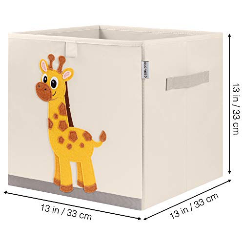 CLCROBD Foldable Animal Cube Storage Bins Fabric Toy Box/Chest/Organizer for Kids Nursery, 13 inch (Elegant Giraffe)