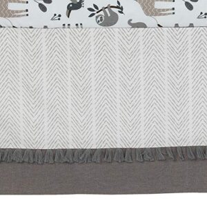 Lambs & Ivy Baby Jungle Animals 4-Piece Gray/White/Taupe Crib Bedding Set