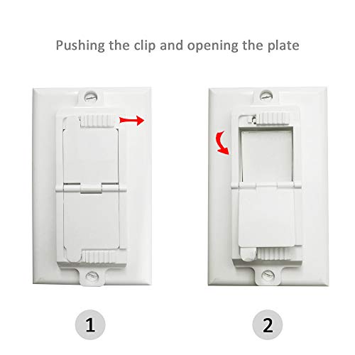 Rocker Switch Plate Cover Guard, ILIVABLE Child Proof Light Switch Guard Protects Your Lights or Circuits from being Accidentally Turned On or Off by Children and Adults (2 Pack White)