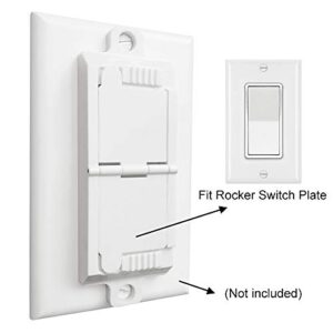 Rocker Switch Plate Cover Guard, ILIVABLE Child Proof Light Switch Guard Protects Your Lights or Circuits from being Accidentally Turned On or Off by Children and Adults (2 Pack White)