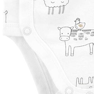 Simple Joys by Carter's Unisex Babies' Short-Sleeve Side Snap Bodysuit, Pack of 5, Forest Animals/Sheep/Stars/Stripe, 0-3 Months