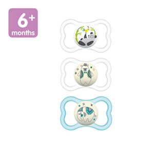 MAM Air Night & Day Baby Pacifier, For Sensitive Skin, Glows in the Dark, 3 Pack, 6-16 Months, Unisex,3 Count (Pack of 1)