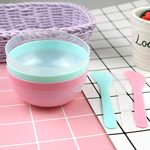 Milisten 10pcs Slime Making Tools Mixing Bowl Set with 10pcs Spoons for Glue Slime Mixing Female mask Mixing(Green)