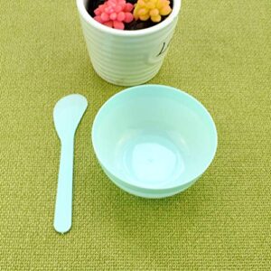 Milisten 10pcs Slime Making Tools Mixing Bowl Set with 10pcs Spoons for Glue Slime Mixing Female mask Mixing(Green)