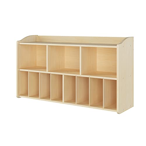 Foundations SafetyCraft Diaper Organizer for Daycares, Wall-Mounted, Natural Wood