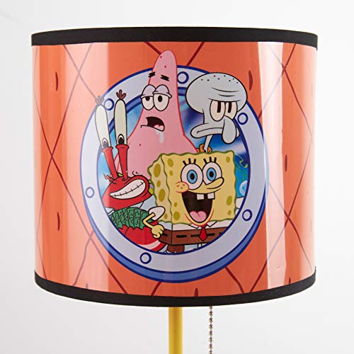 Spongebob Stick Table Kids Lamp with Pull Chain,Metal, Themed Printed Decorative Shade