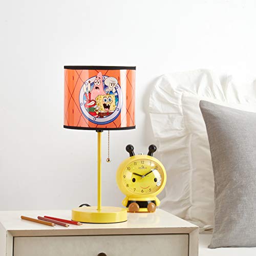 Spongebob Stick Table Kids Lamp with Pull Chain,Metal, Themed Printed Decorative Shade