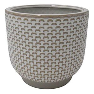 amazon brand – stone & beam textured stoneware planter, 5.1"h, ivory