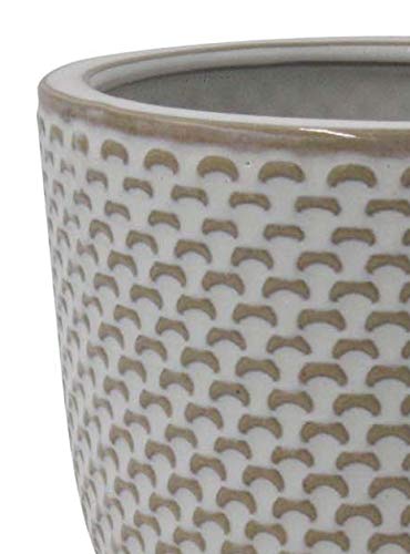 Amazon Brand – Stone & Beam Textured Stoneware Planter, 5.1"H, Ivory