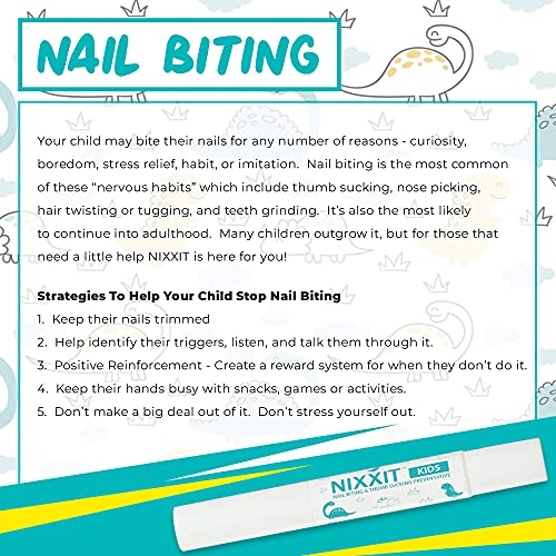 NIXXIT Nail Biting Treatment for Kids - Stop Thumb Sucking for Kids, Toddlers, Children - No Bite Nail Polish Pen - Non Glossy - Bitter Taste - Safe & Effective Solution