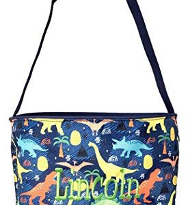 Personalized with Name Dinosaur Easter Basket Bucket Fabric Tote Bag Toy BIn - Great Embroidered Gift for Boy or Girl
