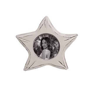 beachcombers 6" mdf white starfish shape pic frame photo frame picture holder for wall shelf or tabletop decor decoration white