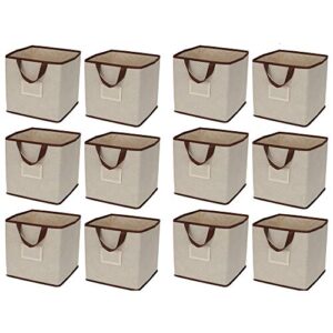 delta children 12piece foldable storage cubes/bins, beige