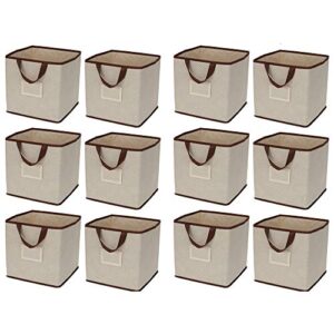 Delta Children 12Piece Foldable Storage Cubes/Bins, Beige