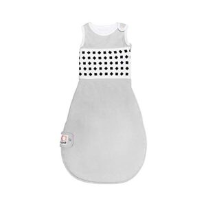 nanit breathing wear sleeping bag – 100% cotton baby sleep sack - works pro baby monitor to track breathing motion sensor-free, real-time alerts, size medium, 6-12 months, pebble grey