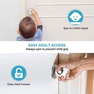 Door Knob Safety Cover for Kids (4 Pack) New Shape & Structure Design Child Door Knob Covers Prevent Children from Opening Doors Baby Safety Door Knob Locks Fit Most Knobs