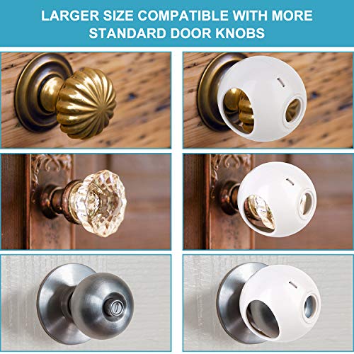 Door Knob Safety Cover for Kids (4 Pack) New Shape & Structure Design Child Door Knob Covers Prevent Children from Opening Doors Baby Safety Door Knob Locks Fit Most Knobs