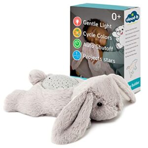 cloud b calming mini nightlight star projector | gentle brightness | 3 colors | 1 constellation | auto-shutoff | dream buddies benny the bunny