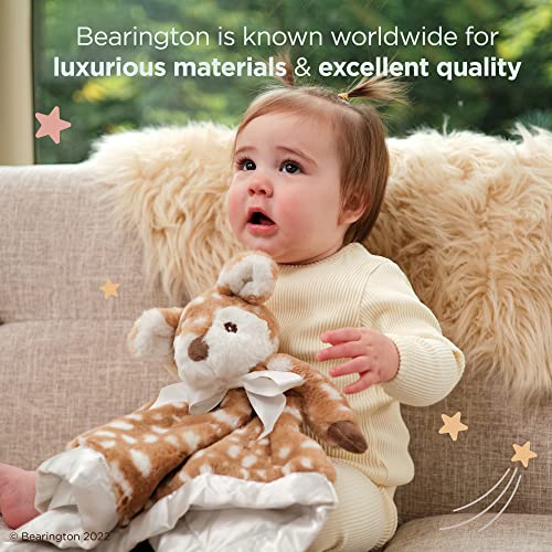 Bearington Lil’ Willow Lovie Blanket: 15” Tall Fawn Blanket Plush for Infants, Ultra-Soft with Velour Lining and Cozy Fabric, Super Absorbent for Messy Babies, Machine Washable, Great