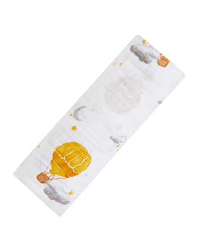 Malabar Baby Certified Organic Swaddle Blanket | Luxurious Cotton Muslin Blankets for Girls & Boys | Baby Receiving Swaddles for Newborns & Infants | Unique Shower Gift (Hot Air Balloon)