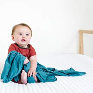 Large Premium Knit Baby Swaddle Receiving Blanket "Steel" by Copper Pearl