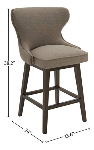 Amazon Brand – Stone & Beam Louise Memory Swivel Counter-Height Barstool, 38.2"H, Slate