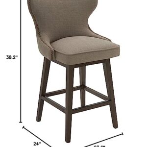 Amazon Brand – Stone & Beam Louise Memory Swivel Counter-Height Barstool, 38.2"H, Slate