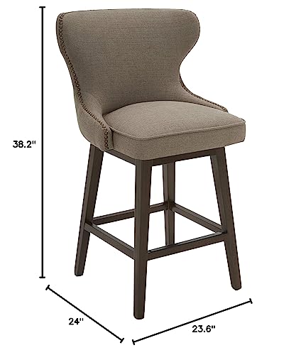 Amazon Brand – Stone & Beam Louise Memory Swivel Counter-Height Barstool, 38.2"H, Slate