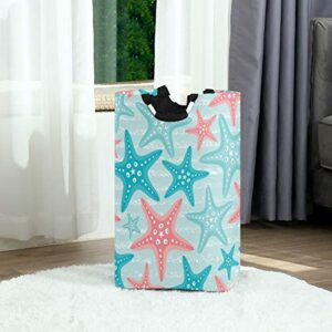 senya Nautical Ocean Starfish Large Storage Basket Collapsible Organizer Bin Laundry Hamper for Nursery Clothes Toys