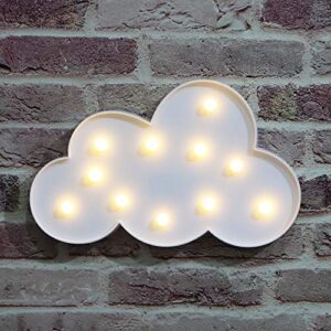 Vicila White LED Cloud Marquee Signs, Light Up Cloud Decorative Signs Hanging Hole Nursery Room Cloud Night Light for Baby Shower, Party Supply, Christmas Decor-Cloud(White)