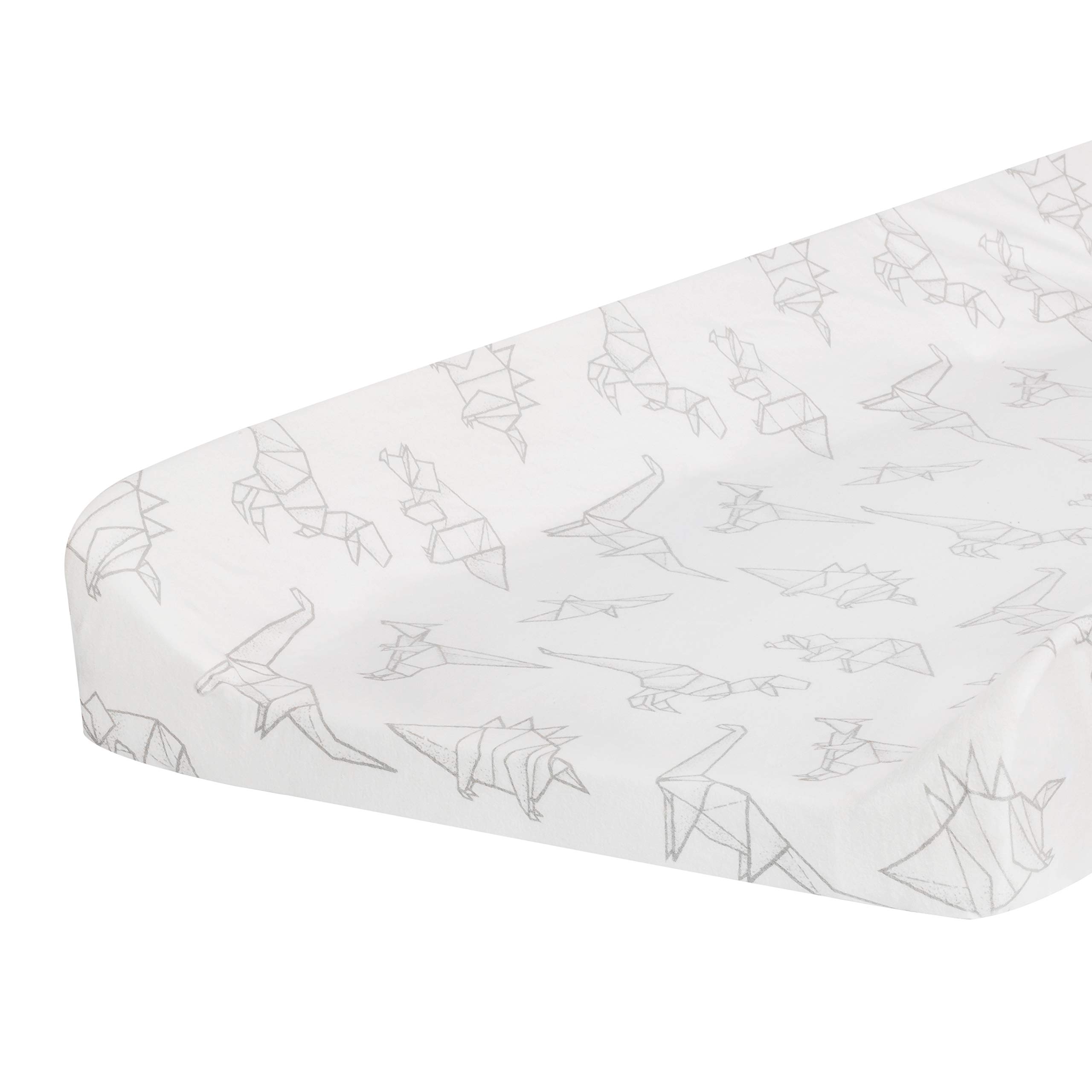 Andi Mae Changing Pad Cover - Grey Dinosaurs -100% Jersey Cotton - Fits Standard Changing Pads