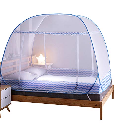 Jsanh Folding Mosquito Net Tent Canopy Curtains for Beds Pop Up Mosquito Net Tent King Size Portable Mosquito Netting with Bottom for Baby Adults L80XW72XH62inch