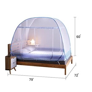 Jsanh Folding Mosquito Net Tent Canopy Curtains for Beds Pop Up Mosquito Net Tent King Size Portable Mosquito Netting with Bottom for Baby Adults L80XW72XH62inch