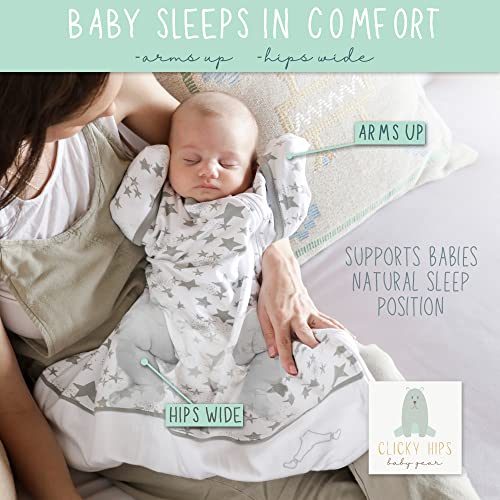 Swaddle Sack with Arms Up, Allows Babies Hips to Move Freely, fits Newborn Babies 0-6 Months, 8-18 lbs, Arms in/Out Transition Swaddle Sack, Baby Sleep Sack, Organic Cotton