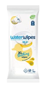 waterwipes plastic-free xl bathing wipes for toddlers & babies, 99.9% water based wipes, unscented & hypoallergenic for sensitive skin, 16 count (1 pack), packaging may vary