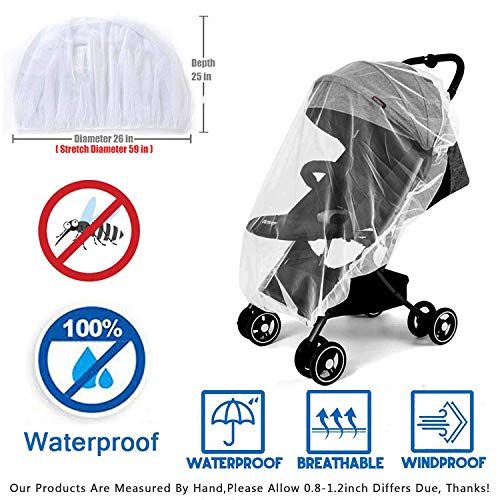 Mosquito Net for Stroller - Protective Baby Stroller Mosquito Net 2Pack - Perfect Bug Net for Strollers, Bassinets, Cradles, Playards, Pack N Plays and Portable Mini Crib (White)