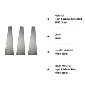 AbbottoKaylan Knife Blade Steel Knife Blanks- High Carbon Annealed, 1095 Knife Making Billets,1.57 Inch x 12 Inch x 0.16 Inch, 3 Pack