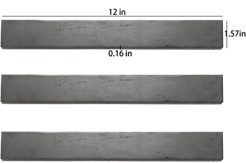 AbbottoKaylan Knife Blade Steel Knife Blanks- High Carbon Annealed, 1095 Knife Making Billets,1.57 Inch x 12 Inch x 0.16 Inch, 3 Pack