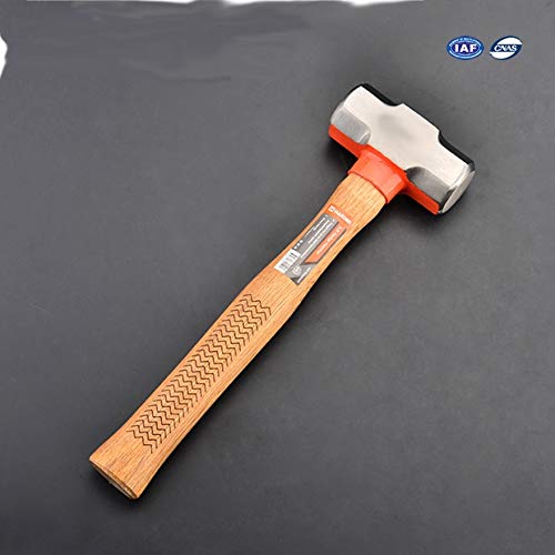 Edward Tools Pro 3 Pound Sledge Hammer - Heavy Duty Harden Steel Mini Sledge Hammer for Drilling, Chisels, Nail, Rebar, Kindling Crack Hammer - Solid Anti Reverberation Oak Handle