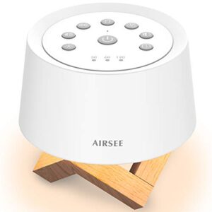 airsee sound machine white noise machine with baby night light built-in 31 soothing sounds with timer & memory features for better sleep, portable noise machine for baby, adults…