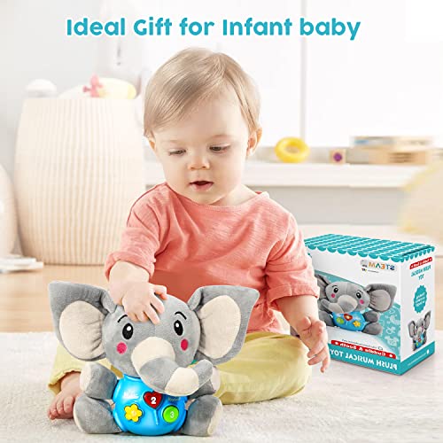 STEAM Life - Baby Toys 3-6 Months, Baby Musical Toys Elephant, Infant Toys 0-6 Months, Elephant Baby Stuff, 3 Month Baby Toys, 4 Month Baby Toys, Newborn Toys 0 3 Months, Toys for Infants 0-6 Months