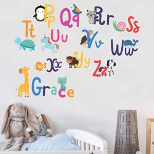 Alphabet Wall Decals for Kids Rooms - ABC Toddler Boy and Girl Playroom Décor Animal Stickers - Wall Decals for Kids Rooms