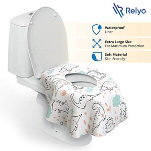 Toilet Seat Covers Disposable - 20 Pack - Waterproof, Ideal for Kids and Adults – Extra Large, Individually Wrapped for Travel, Toddlers Potty Training in Public Restrooms (Dinosaurs, 20)