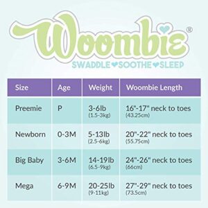 Woombie Simply Baby Swaddling Blanket I Soothing, Cotton Baby Swaddle I Wearable Baby Blanket, Blue Moon, 0-3 Months