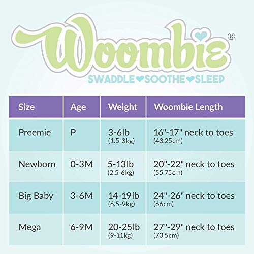 Woombie Simply Baby Swaddling Blanket I Soothing, Cotton Baby Swaddle I Wearable Baby Blanket, Blue Moon, 0-3 Months