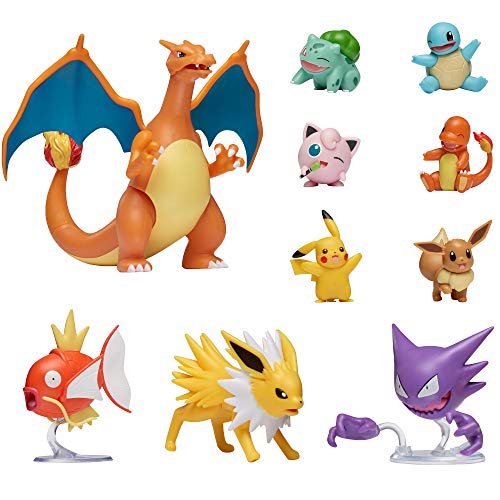Pokemon Ultimate 10-Pack Battle Figures 2"-4.5" - Pikachu, Charmander, Squirtle & More (Amazon Exclusive)