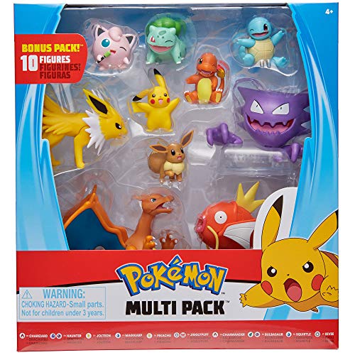 Pokemon Ultimate 10-Pack Battle Figures 2"-4.5" - Pikachu, Charmander, Squirtle & More (Amazon Exclusive)