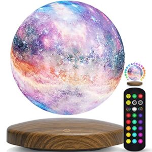 dtoetkd levitating galaxy moon lamp, 18 colors 3d moon light floating and spinning with remote & magnetic dark base, room decor night light, birthday thanksgiving christmas gifts for kids/friends