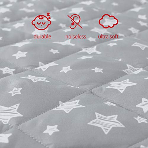 Pack and Play Sheet Quilted, Breathable Thick Playpen Sheets, Lovely Print Mattress Cover 39"×27"×5" Fits Graco Portable Mini Cribs, Suitable for Play Yards and Foldable Mattress Pack and Play Pad